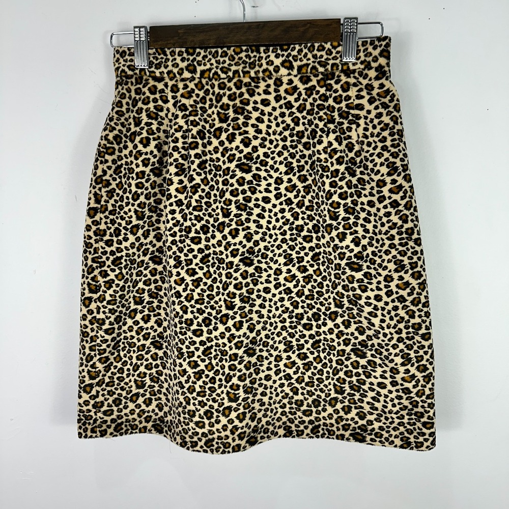 Ann Taylor Velvet Leopard Animal Print Pencil Skirt Womens 6 Career Mob Wife‎